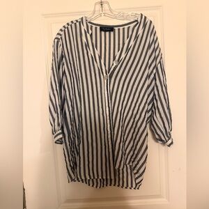 Striped long sleeve blouse